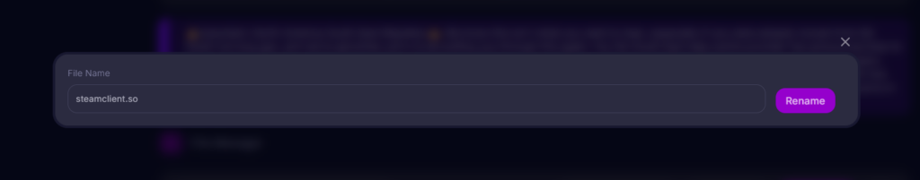 Renaming the file to exactly steamclient.so to fix the authentication error