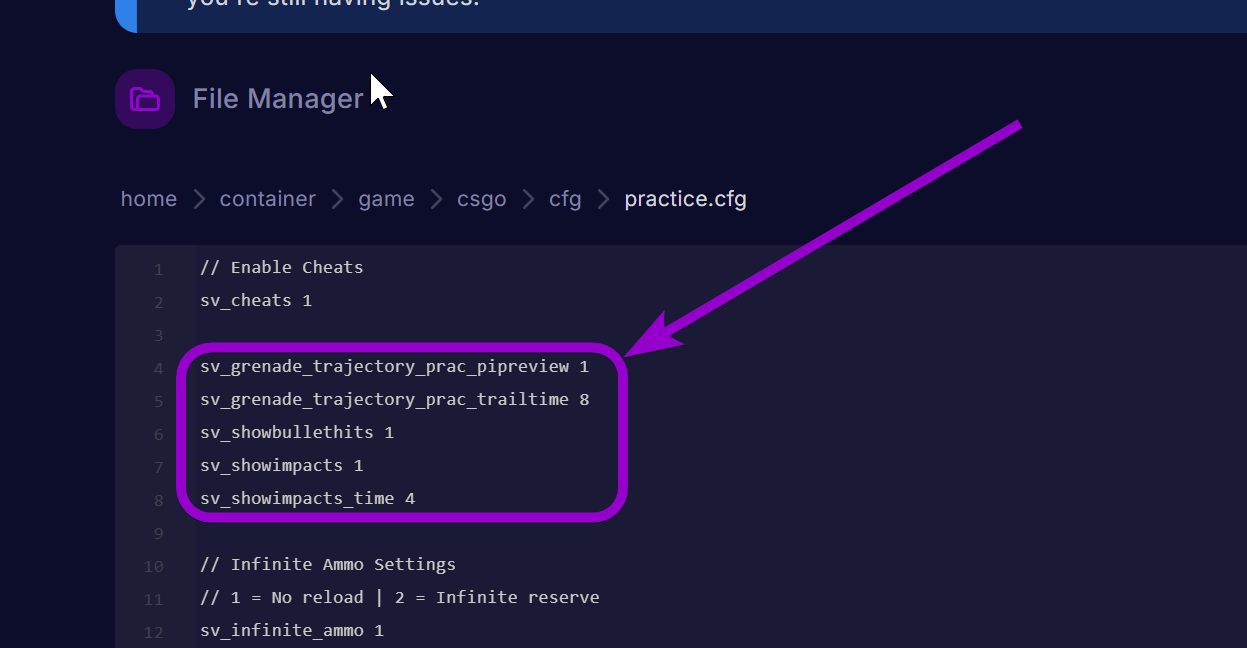 'commands' outlined with arrow