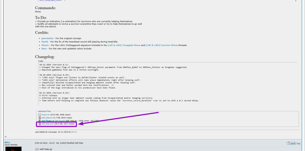 Downloading self_help.smx from AlliedModders