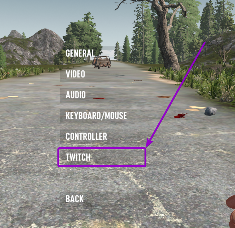 7 Days To Die Gameplay Menu Twitch Option Outlined