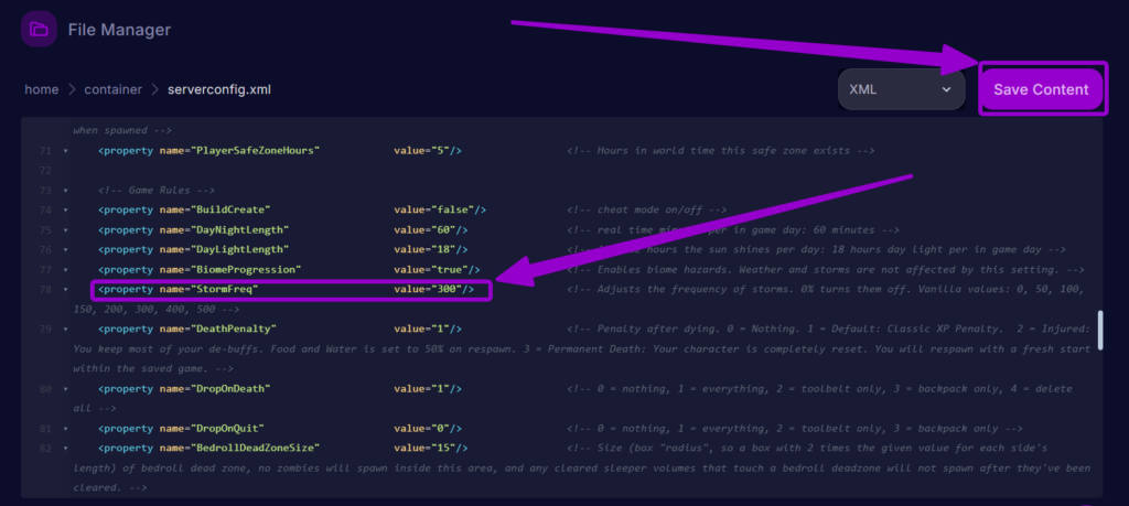 Cybrancee Panel 7 Days To Die Server Config Storm Freq Outlined