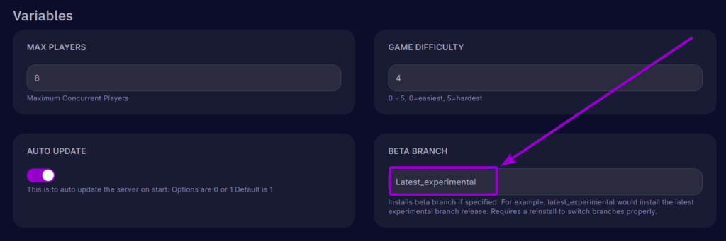 Cybrancee Panel 7 Days To Die Startup Tab Latest Experimantal Outlined
