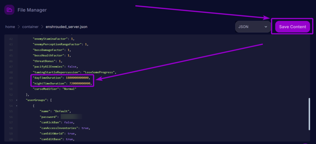 Cybrancee Panel Enshrouded Files Config File Day Cycle And Save Outlined