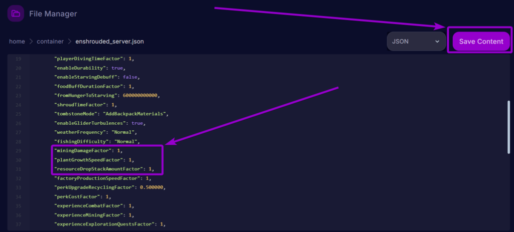 Cybrancee Panel Enshrouded Files Config File Gather Rate Settings Outlined