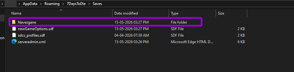 File Explorer Save Game Outlined