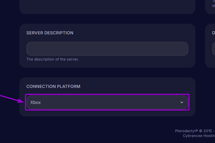 Palworld - Connection Plataform option outlined with arrow