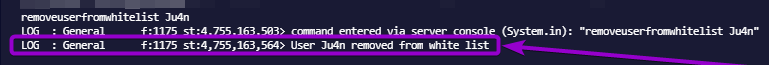 Project Zomboid - User credentials removed after executing the 'removeuserfromwhitelist' command v2