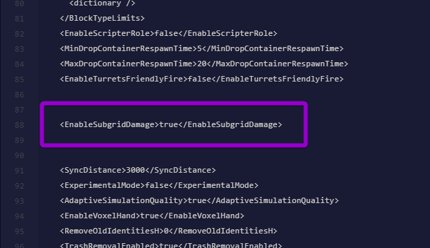 EnableSubgridDamage tag in the Sandbox_config file