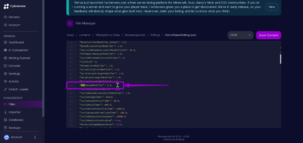 Vrising Sundamagemodifier 2 highlighted with arrow