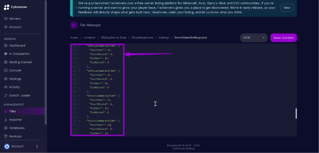 Vrising player interaction modified highlighted with arrow