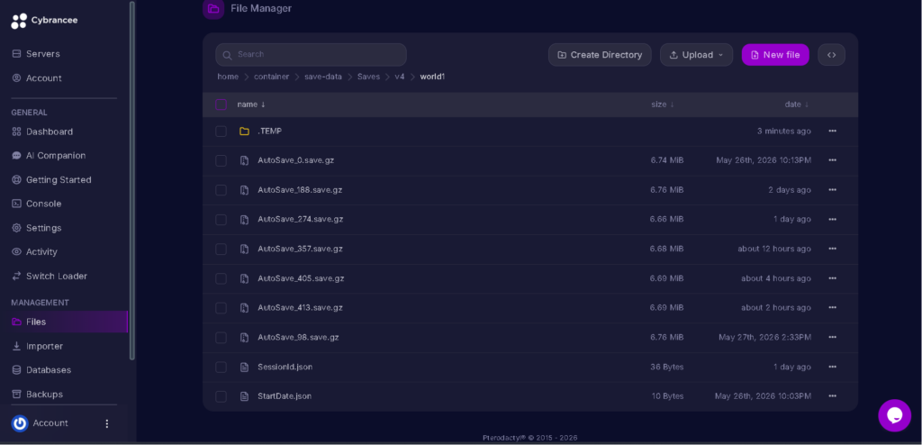 Vrising server world-1 file open highlighted with arrow