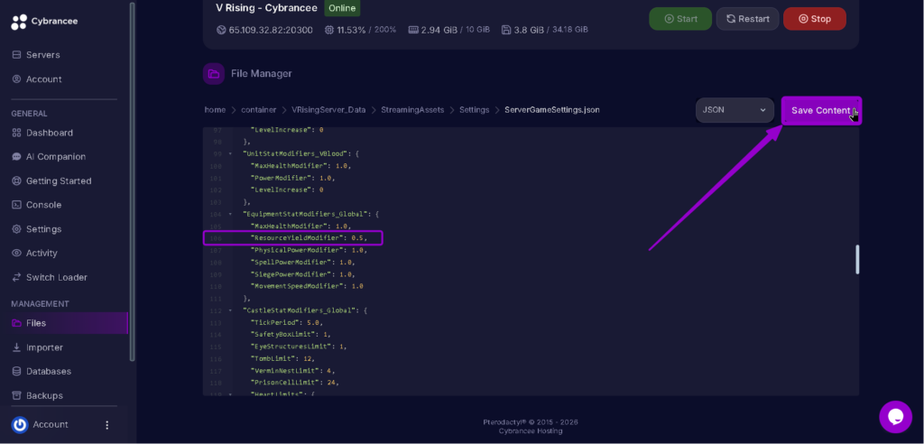 Vrising resourceyieldmodifier modified saving highlighted with arrow