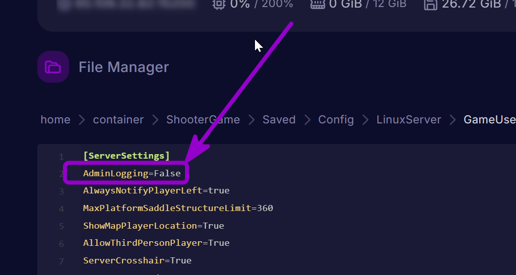 'AdminLogging' outlined with arrow