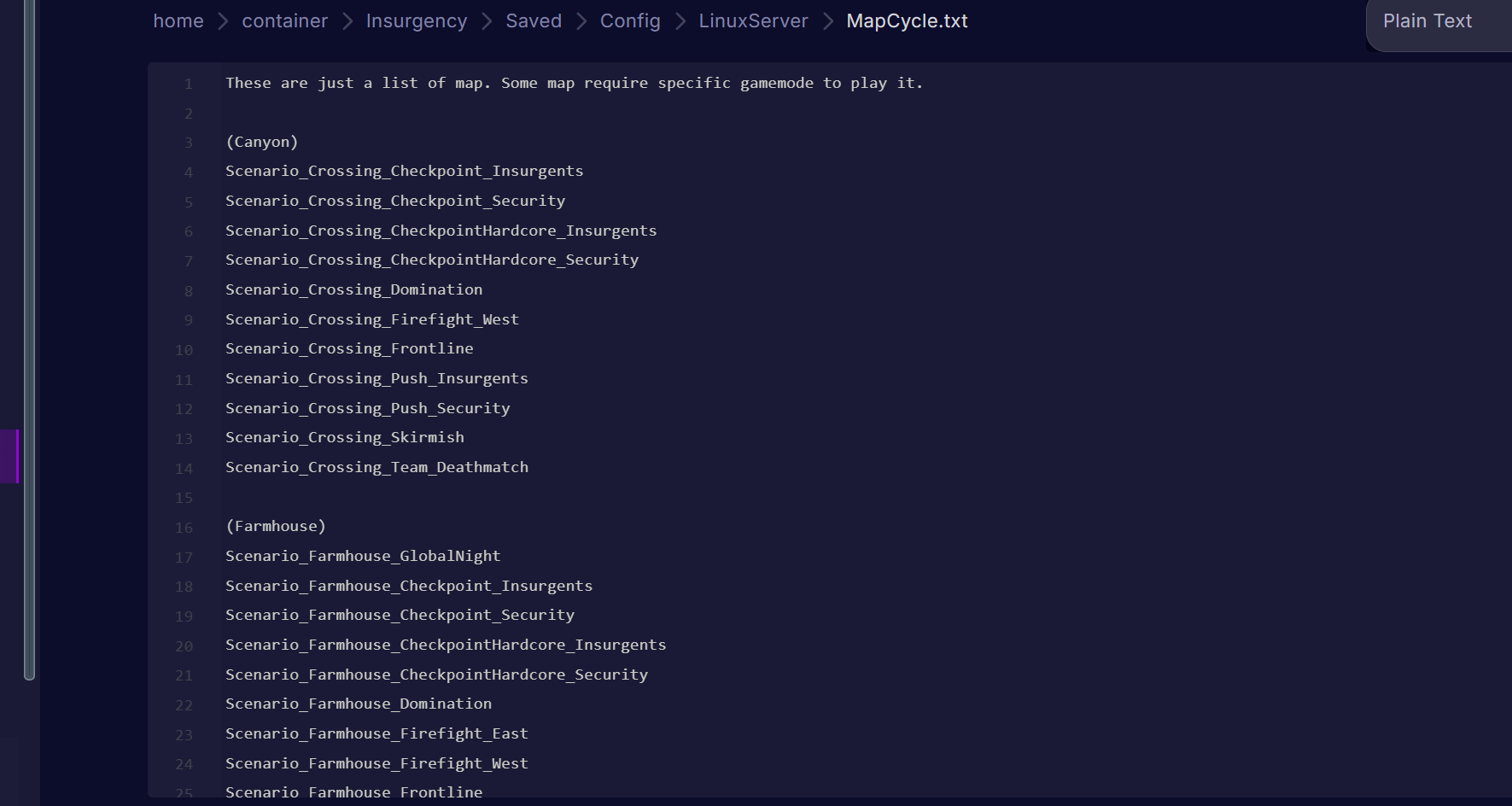Edit "MapCycle.txt"