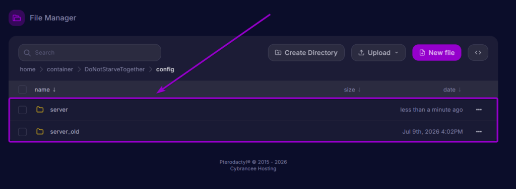 Two different clusters highlighted in the config directory
