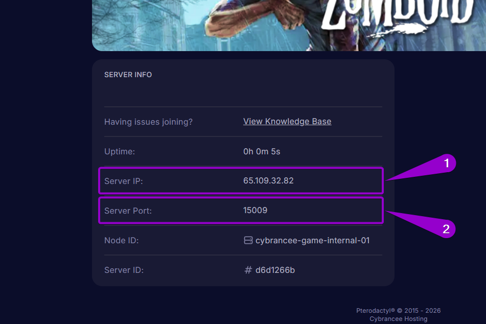 Project Zomboid - Connection details outlined with arrow