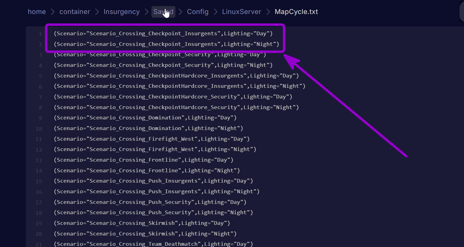 ' Lighting Parameter ' outlined with arrow