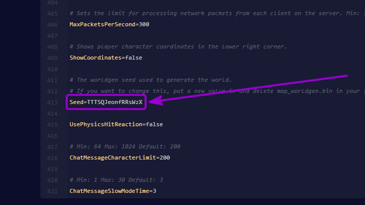 Project Zomboid - 'Seed' option outlined with arrow