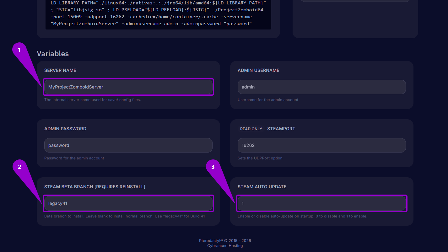 Project Zomboid - Steps to configure the 'Startup' tab for Build 41