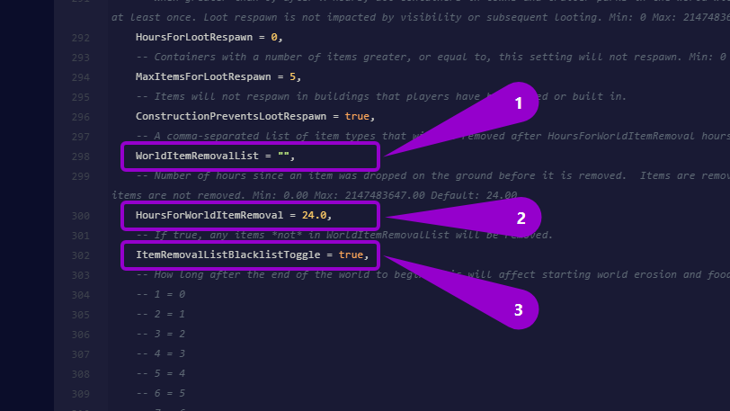 Project Zomboid - Steps to configure the automatic cleanup of dropped items