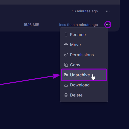 Project Zomboid - local save compressed file 'unarchive' button outlined with arrow