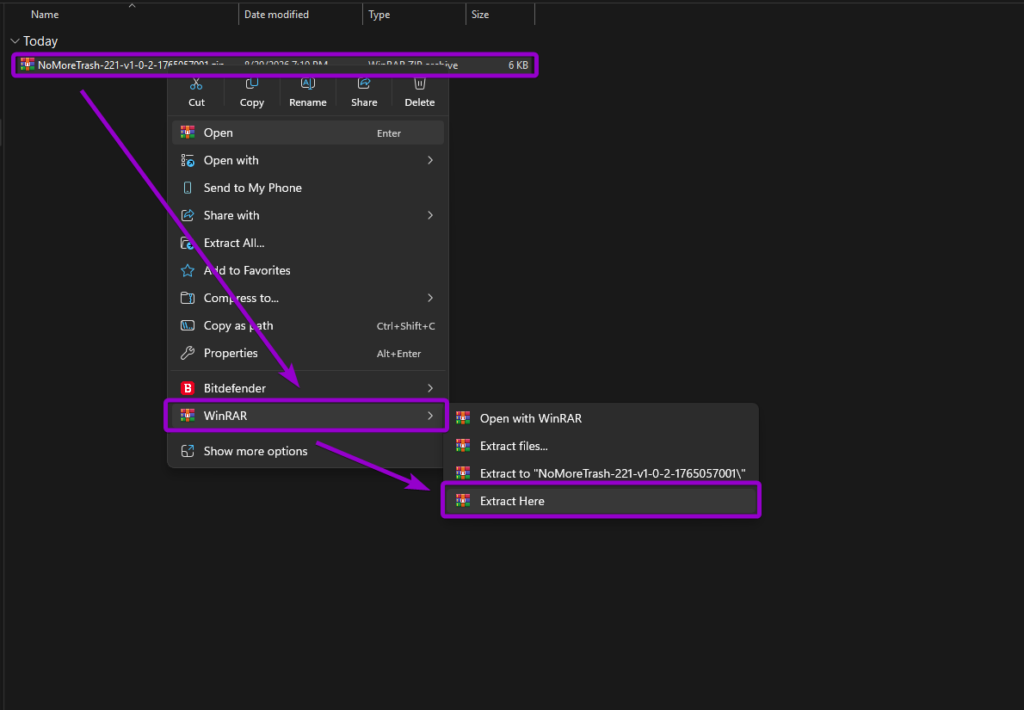 Uploading NoMoreTrash.dll into the server Mods directory using the file manager upload window