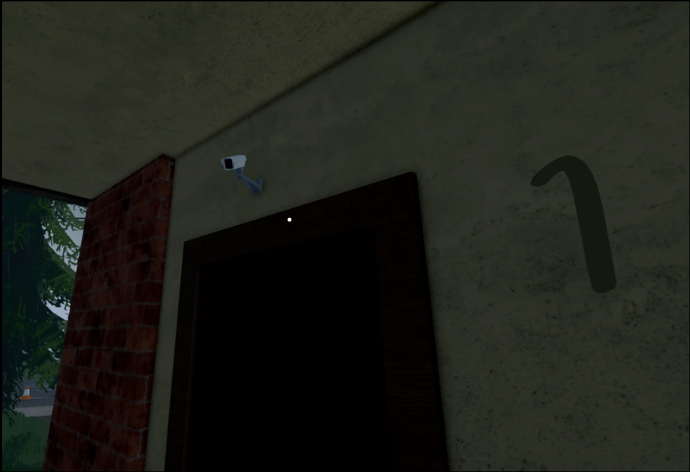 CCTV security camera mounted above a property doorway in Schedule 1
