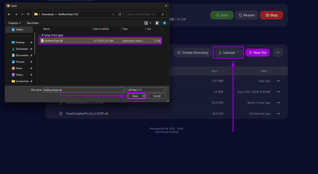 Configuring item removal rules and true/false values inside NoTrashMod.cfg in the file editor