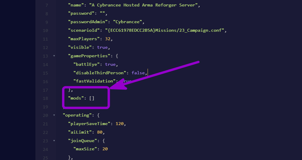 Delete the entire block of code for each mod you wish to remove, starting from its opening bracket { to its closing bracket }
