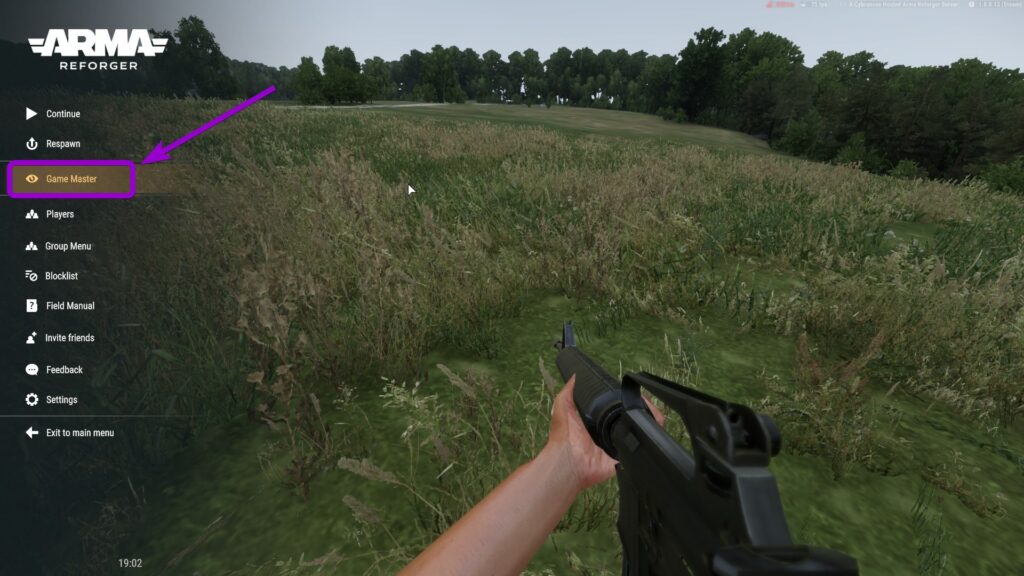 'Game Master' outlined with arrow
