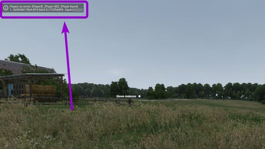 'Player details' outlined with arrow 