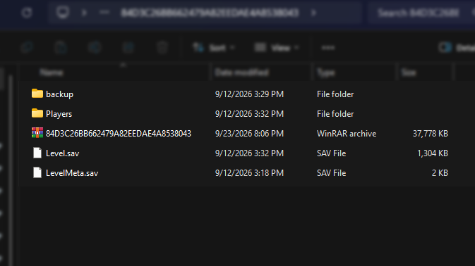 Palworld - Local world files compressed on the PC