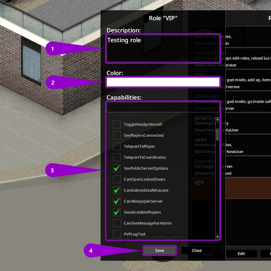 Project Zomboid - Steps to assign permissions to the new custom role