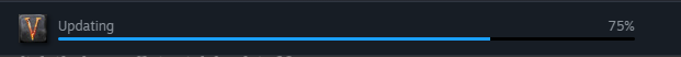 Steam progress bar showing Valheim updating and downloading the older branch build
