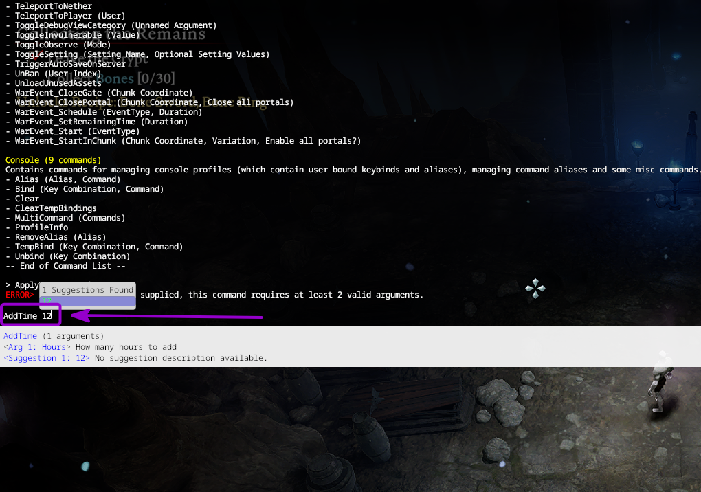 Vrising Admin Command Input in Console