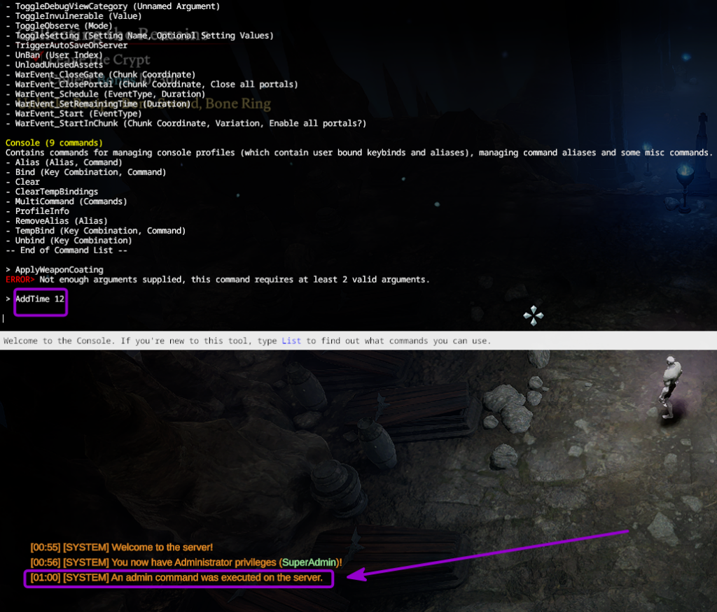 Vrising Admin Command Successfully Executed