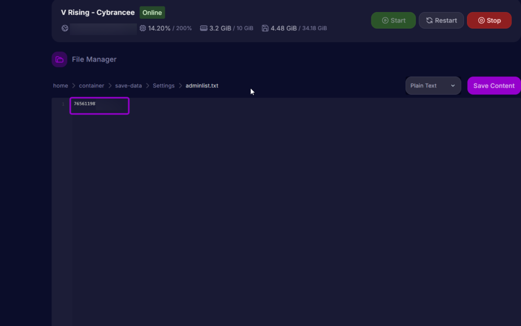 Vrising Admin List Enter Steam Id