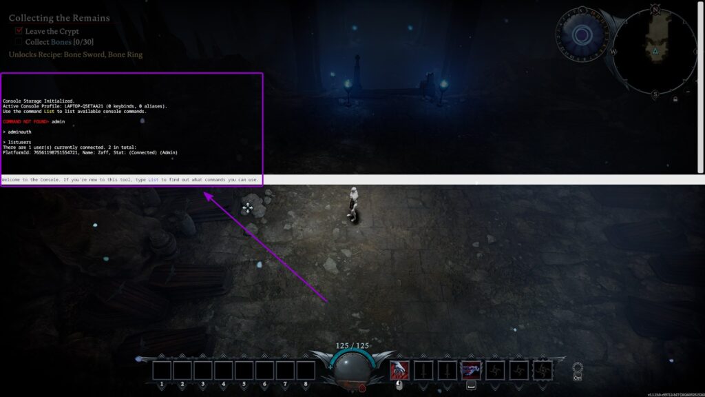 Vrising In-Game Console