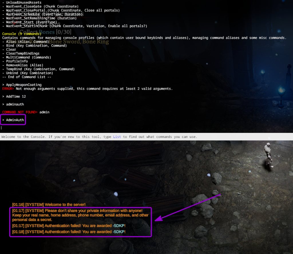 Vrising InGame Admin Command Check