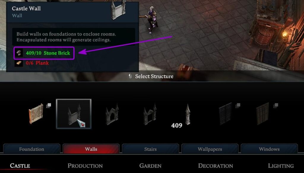 Vrising in game Build Cost