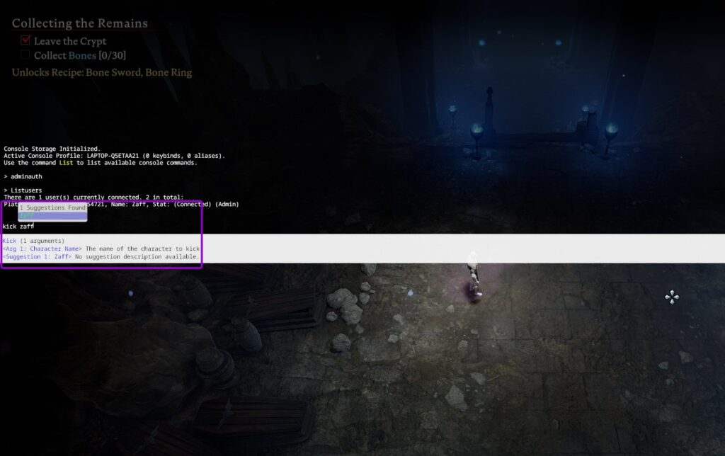 Vrising Kick Command In-Game Console
