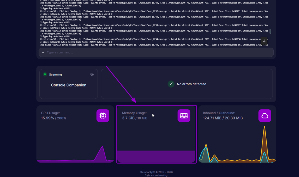Vrising Memory Usage in Console Tab