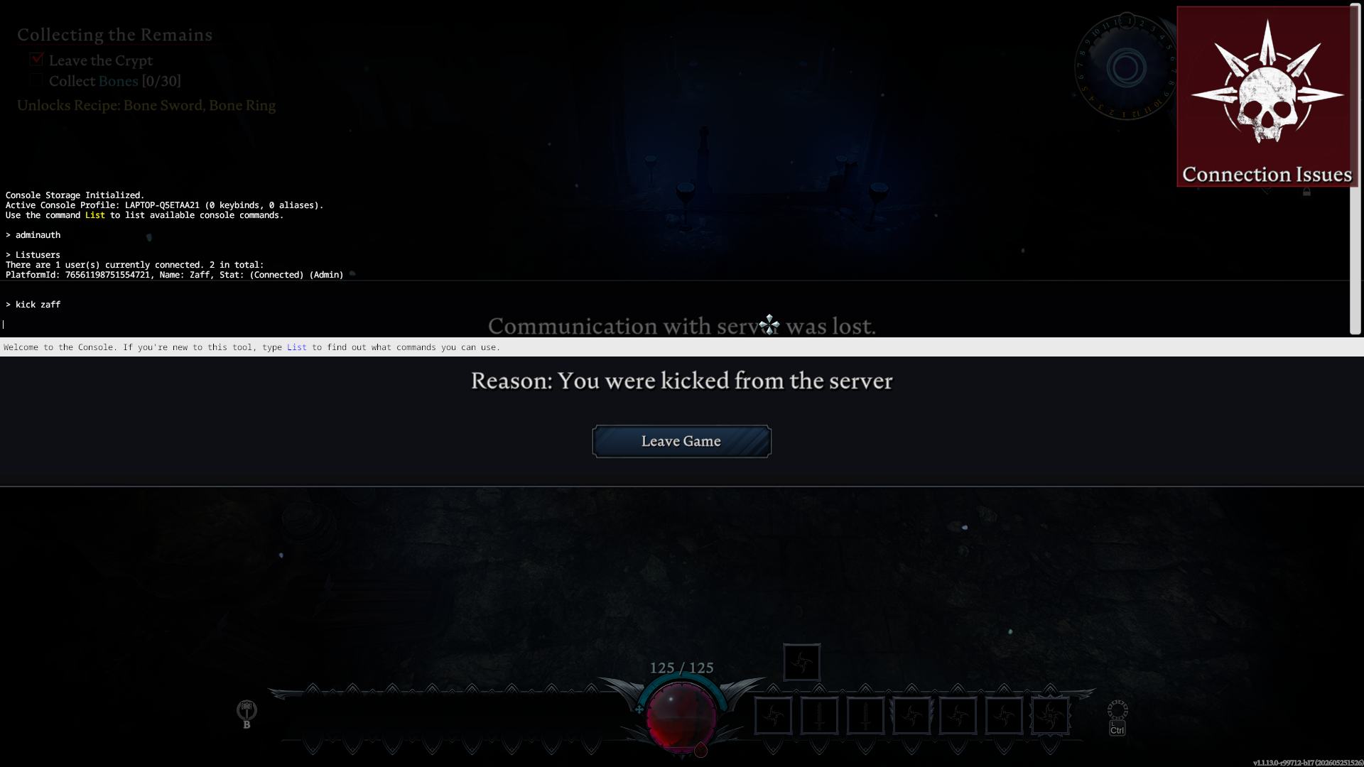 Vrising Player Kicked from the Sever