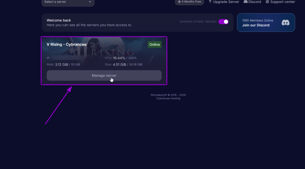 Vrising Server Select