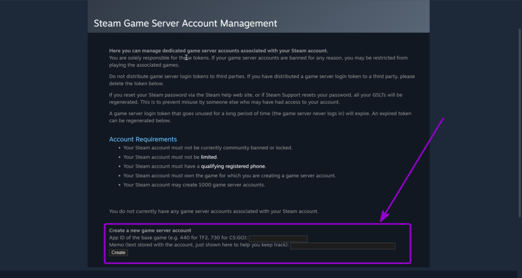 Enter the application ID for your game Add an optional memo