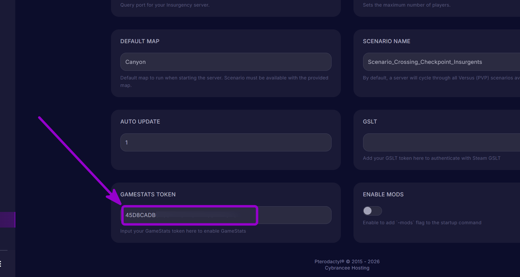 Paste your generated token string