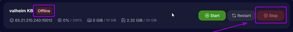Check if the Server is Offline in the Cybrancee Game Panel